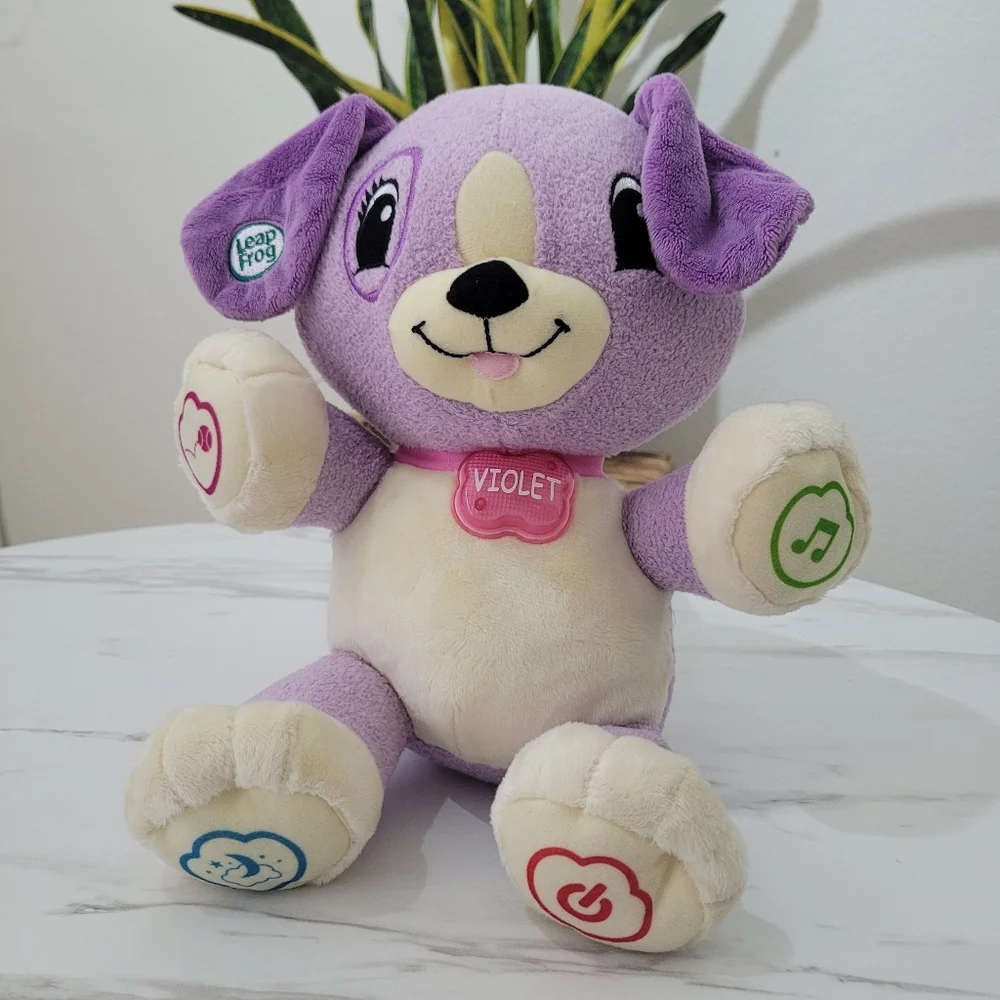 Purple and Cream Stuffed Animal Toy
